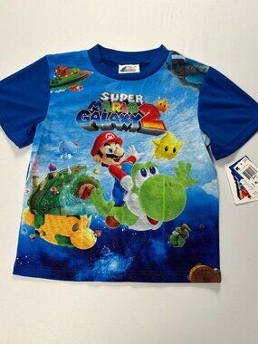 Nintendo Super Mario Galaxy 2 Video Game Promo 2010 Pajama Shirt Sz Youth 8 NWT